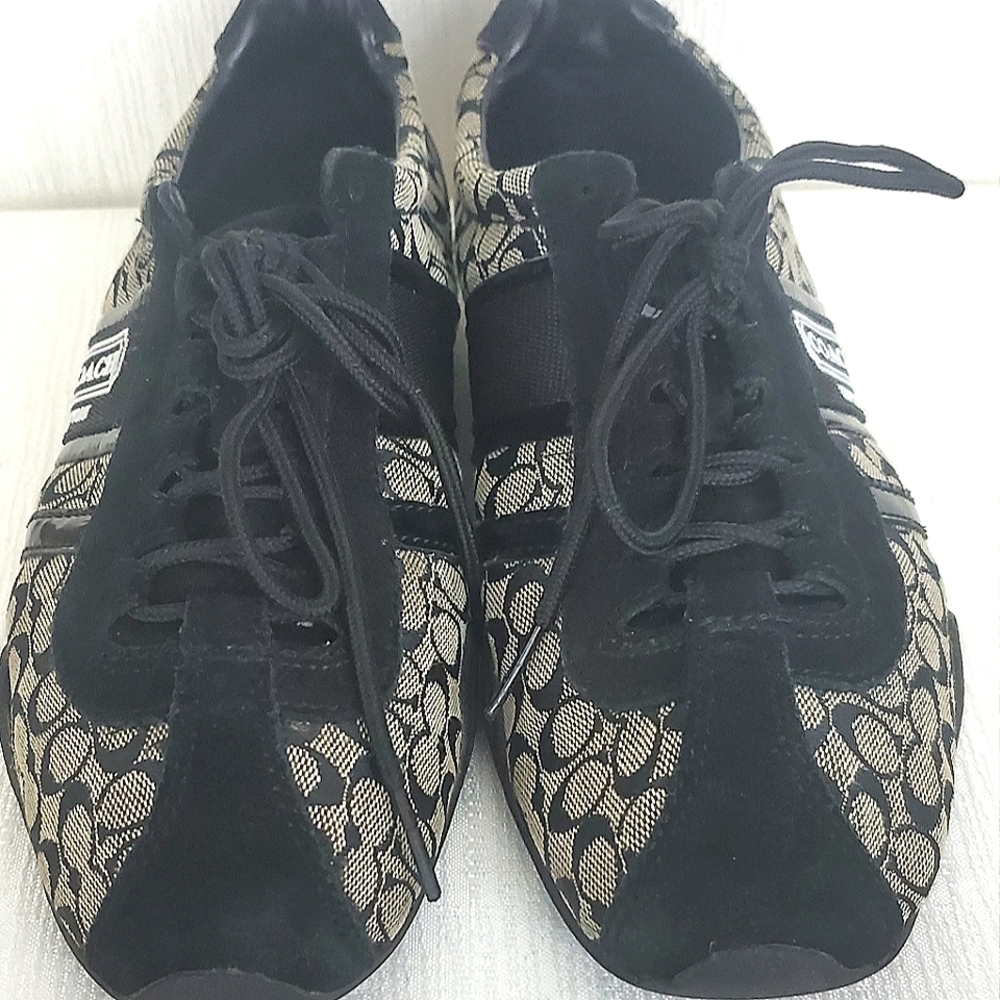COACH Remonna Black Signature Sneakers, Size 8